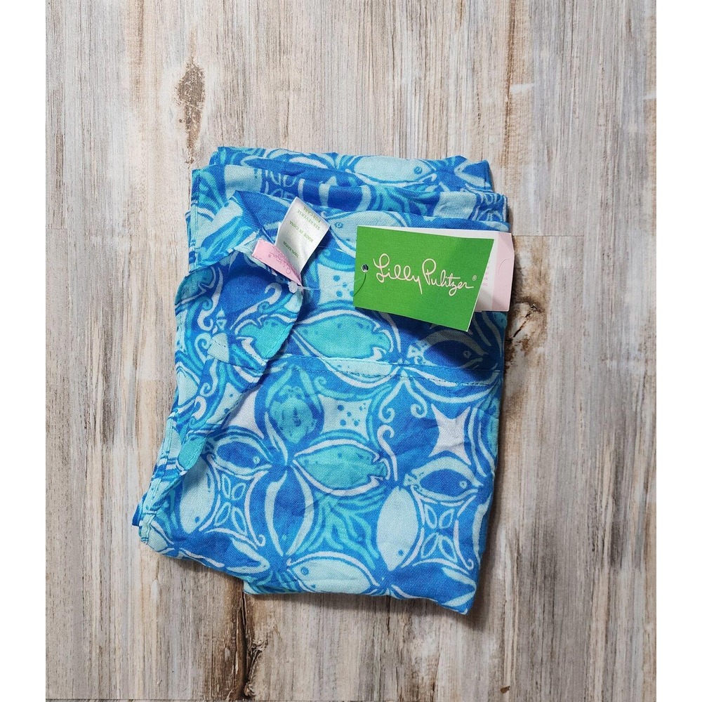 Lilly Pulitzer Riley Infinity Loop Scarf Ariel Blue What A Racquet Rayon 46281